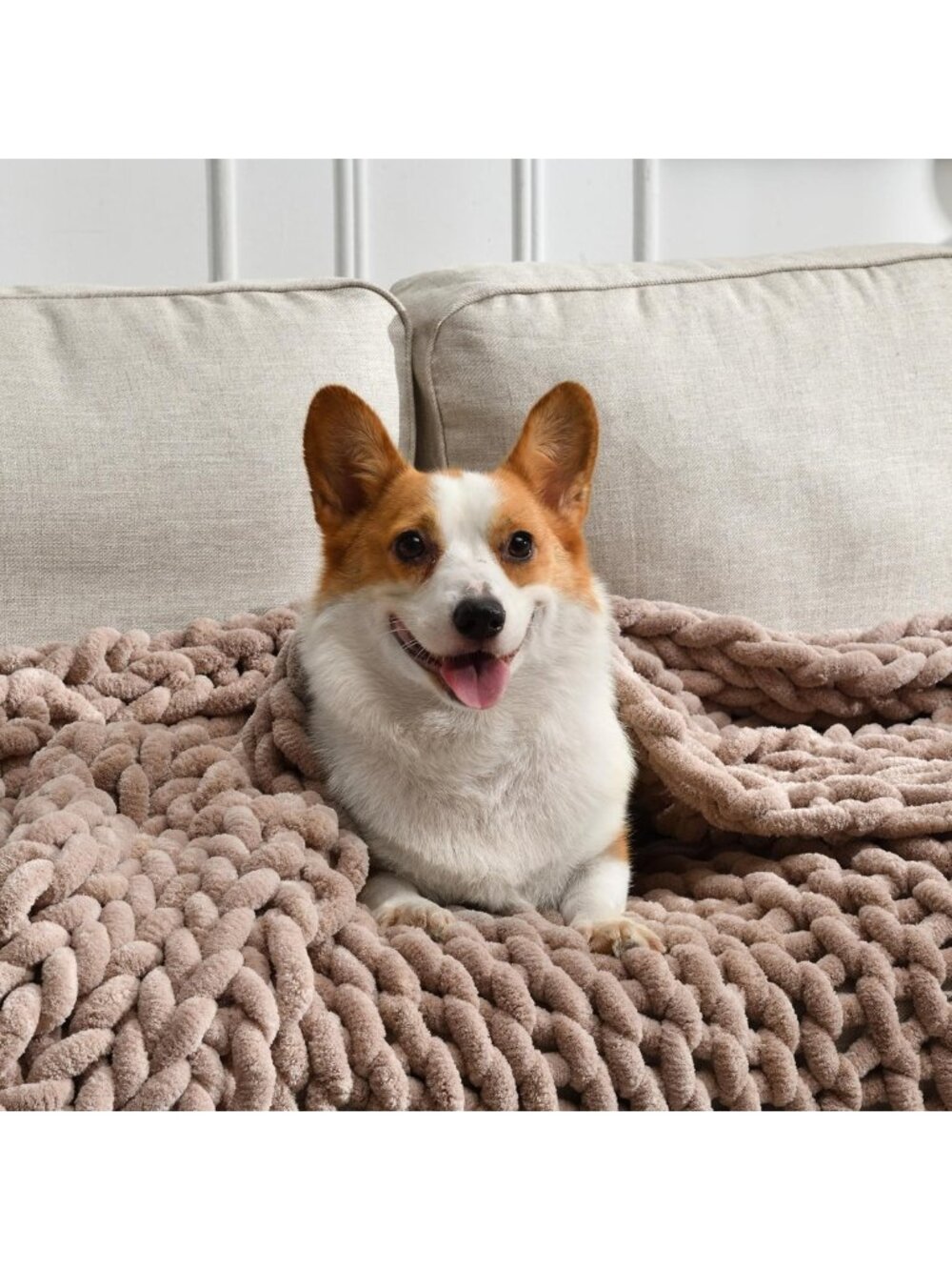 Cozy Chunky Knit Throw Blanket 60x80" - Soft Chenille Yarn, No Shedding